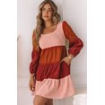 thumbnail image 3 of ABPHQTO Vestido De Mujer De Pana A Rayas Con Escote Cuadrado Y Manga Larga, 3 of 5