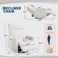 thumbnail image 2 of Power Recliner Swivel Glider with USB Ports 270 Swivel Adjustable Footrest PU Leather Living Room/Nursery Ivory, 2 of 9