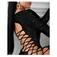 thumbnail image 5 of Women Hollow-Out Dress Mini Lace-Up Dress Glitter Sequins Bodycon Skirt Low Cut Dress, 5 of 5