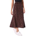 thumbnail image 4 of INSPIRE CHIC Maxi Skirt for Women's Leopard Print Elastic High Waisted Fishtail Long Skirts M Burgundy, 4 of 5