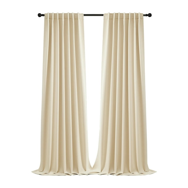 Polyester Blackout Curtain Panel Pair 39 Inch Wide x 51 Inch Long Light Filtering Window Treatments for Bedroom