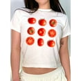 thumbnail image 5 of Yunliwuli Women's Summer Casual Short Tops Short Sleeve Crewneck Fashion Pattern Print Baby Tees, 5 of 9