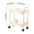 thumbnail image 3 of 2-Tier Storage Cart,Multifunction Utility Rolling Cart Kitchen Storage Organizer,Mobile Shelving Unit Cart with Wheels for Bathroom,Laundry,Living Room, 3 of 6