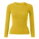 thumbnail image 3 of Gibobby SuéTer Mujer Invierno Suéter de punto con cuello redondo de color sólido para mujer Suéter de cuello con fondo(Amarillo,CH), 3 of 6