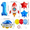 thumbnail image 2 of Kit de globos con temática espacial, 11 unidades, para cumpleaños de niños con cohete o ovni, 2 of 2