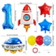 thumbnail image 2 of Kit de globos con temática espacial, 11 unidades, para cumpleaños de niños con cohete o ovni, 2 of 2