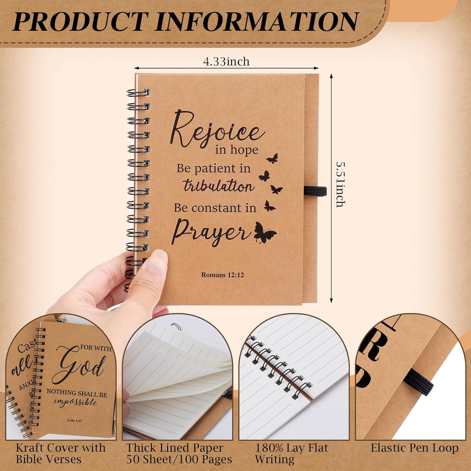 150 Pcs/50 Set Christian Gifts Bulk,Spiral Notebook with Bible Ballpoint Pen and Christian Bookmark,Prayer Journal Christmas Gifts for Staffs Coworkers Teachers Church Members & Pastor
