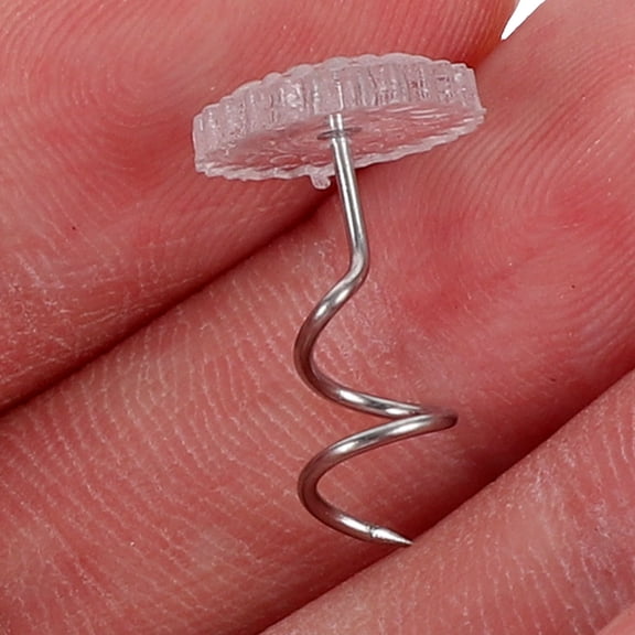 Raindrops Sofa Spiral Pins Decorative Iron and Plastic Furniture Tacks Silver for Daily Use 50pcs