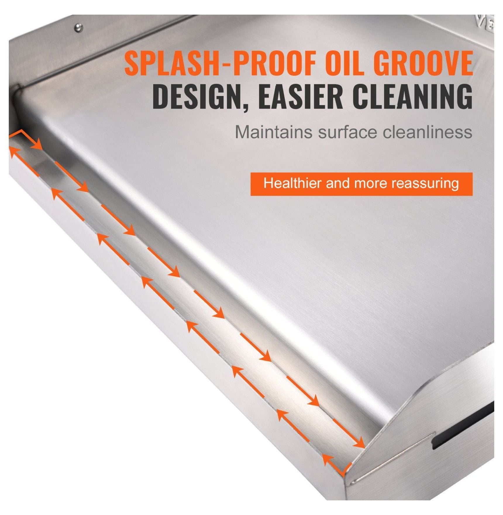 Stovetop Griddle 23.5x16 Inch, Stainless Steel Double Burner Griddle Pan, Non-Stick Family Cookware with Handles, Oil Groove for Gas Grills, BBQ