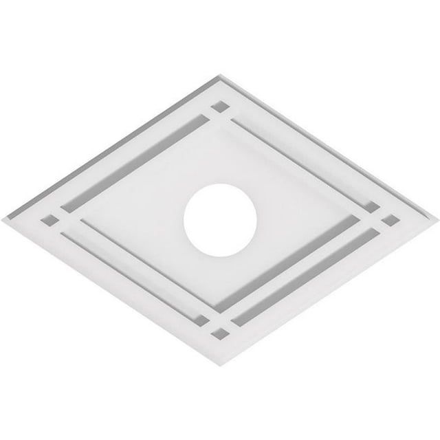 Ekena Millwork CMP18X12DD-03000 3 in. ID x 6.25 in. Rectangle Diamond Architectural Grade PVC Contemporary Ceiling Medallion