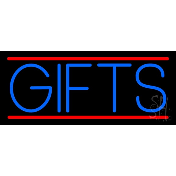 Gifts LED Neon Sign 10" Tall x 24" Wide - inches, Black Square Cut Acrylic Backing, with Dimmer - Premium built indoor Sign for Storefront, Store interior.