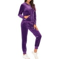 thumbnail image 3 of DuoJiaJ Track Suits for Women Set Casual 2 Piece Outfits Sweatsuit Purple XL, 3 of 4