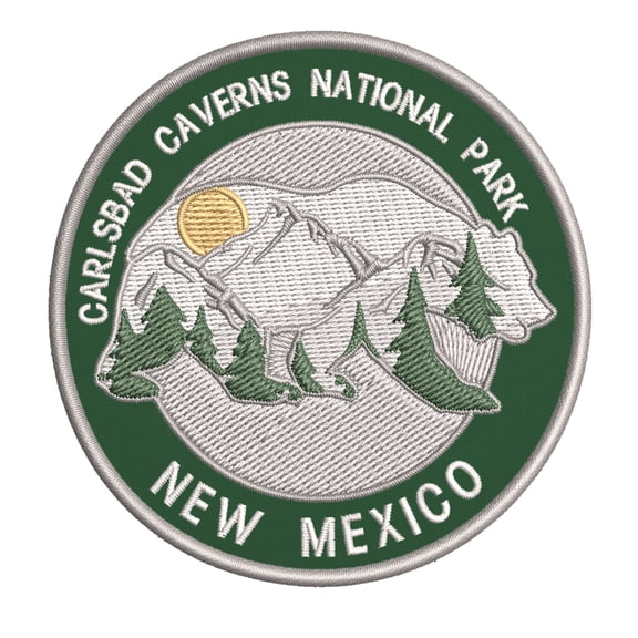Wander Often! Carlsbad Caverns National Park, New Mexico 3.5 Inch Iron Or Sew On Embroidered Fabric Badge Patch Seek Adventure, National Park Iconic Series