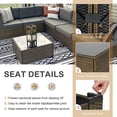 thumbnail image 3 of Kinbor 7pcs Outdoor Patio Furniture Sectional PE Wicker Rattan Sofa Set, Gray, 3 of 8