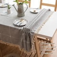 thumbnail image 4 of tablecloths Rectangular Rectangle Tablecloth Burlap Farmhouse Dining Table Cover Rustic Table Cloths Party Tablecloth Christmas Table Cloth (Rectangle/Oblong锛 x - Seats), 4 of 8