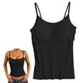 thumbnail image 6 of Adjustable Straps Camisole Shirts Ladies Built in Detachable Pads Breathable Soft Fabric Sleeveless Tops for Office Daily Walking Relax Time Lightweight Day Wear Top (Black,XL), 6 of 8