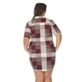 thumbnail image 3 of White Mark Short Sleeve Plaid Button-Down Dress, Women's Plus, 1X-3X, 3 of 6