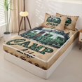 thumbnail image 3 of Homewish Happy Camping Kids Zipper Twin Comforter Sets with Fitted Sheet and 2 Pillowcases, Cartoon RV Car Zipper Bedding Set, Black Reversible, 4pcs, 3 of 6