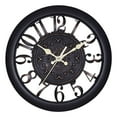 thumbnail image 2 of stanreset Horloge Murale Rétro 11 Pouces Décorative Sans Tic-Tac pour Bureau Maison Noir, 2 of 9