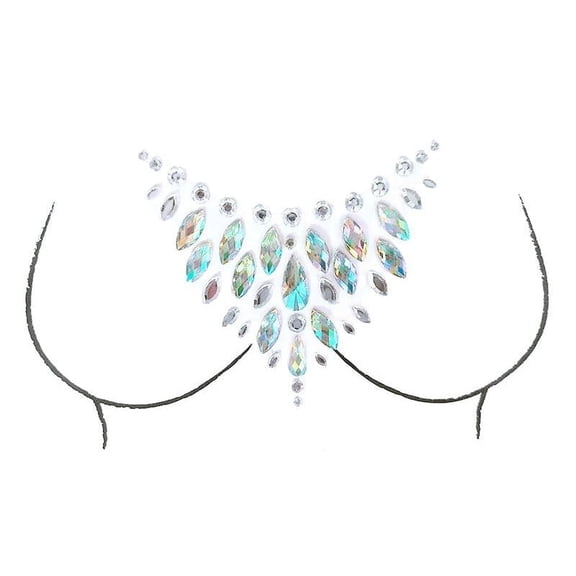 Sass Chick Reusable Rhinestone Chest or Body Stickers - 3D Crystal & Gems, Great for Raves, EDC, Costumes, Carnivals, Festivals, Rave Wear