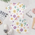 thumbnail image 6 of Hrsba Summer Casual Print Crew Neck Short Sleeve T Shirt Shorts Fashion Sports 2 Piece Set Girls Casual Outfit, 6 of 7