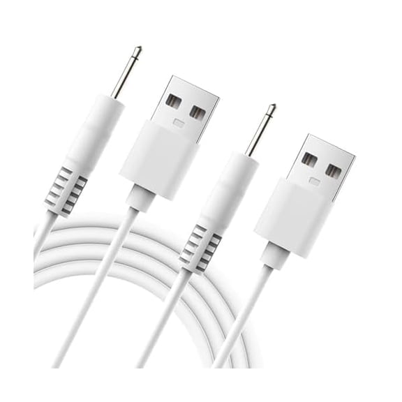xixishop 2 Pack Charger 2.62FT Replacement DC Charging Cable USB to DC 2.5mm,5V/1A Fast Charger Cord Adapter Rose Toy Charger DC Cable for Adult Tools and Electronics