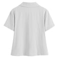 thumbnail image 6 of biudgviw Womens Button Down Shirt Short Sleeve Crop Tops Trendy Casual Doll Collar Business Work Blouses with Pockets, 6 of 7