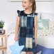 thumbnail image 4 of Fotbe Indigo Patchwork Quilt Vestido de Dormir para Niñas de 3 a 10 Años, Mangas Cortas, Estilo Princesa, Pijama Camisón con Mangas Voladas-XX-Large, 4 of 6