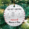 thumbnail image 3 of Our First Christmas Married Ornament, Personalized 1st Xmas Couple 2025 Ornament Gift for Wedding Engagement, Custom Names & Date Mr Mrs Our First Christmas Married Ornament #2, 3 of 6