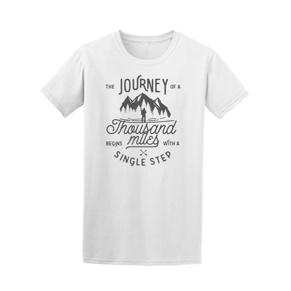 Journey Of 1000 Miles Motivation Tee Men's -Image by Shutterstock