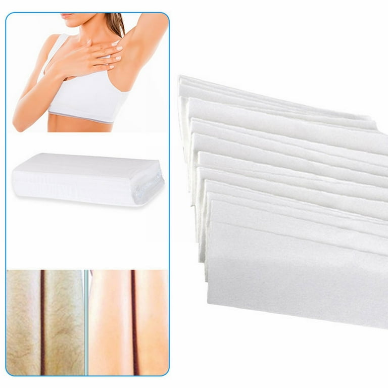 HSMQHJWE European Wax Beads for Hair Removal Nonwoven Waxing Strips 100  Piece Hair Removal Wax Paper Strips For Facial Body Leg Eyebrow Epilating