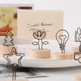 thumbnail image 3 of Visland 3PCS Cute Table Card Memo Holder Stand, Photo Clips Holder Desk Stand for Memo Paper Note Monmory Photo Christmas Wedding Number Card Display with Wood Base, 3 of 7