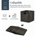 thumbnail image 2 of 10.5x10.5in Hyacinth Baskets, Rustic Set Of 5 Multipurpose Collapsible Storage Organizer, Handwoven Laundry Totes for Bedroom, Living Room, Bathroom, Shelves - Black, 2 of 9
