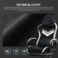 thumbnail image 5 of GTRACING GTW-300 Ergonomic Adjustable Height Reclining Fabric Gaming Chair, Black/White, 5 of 10