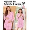 thumbnail image 5 of Ekouaer Nightgowns for Women Long Sleeve Nightshirt Button Down Sleepshirt Nightdress Boyfriend Sleepwear, 5 of 6