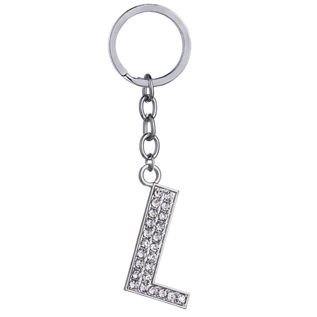 Porte-clés Design Strass A à Z Pendentif Porte-Clés pour Décoration de Sac à Main