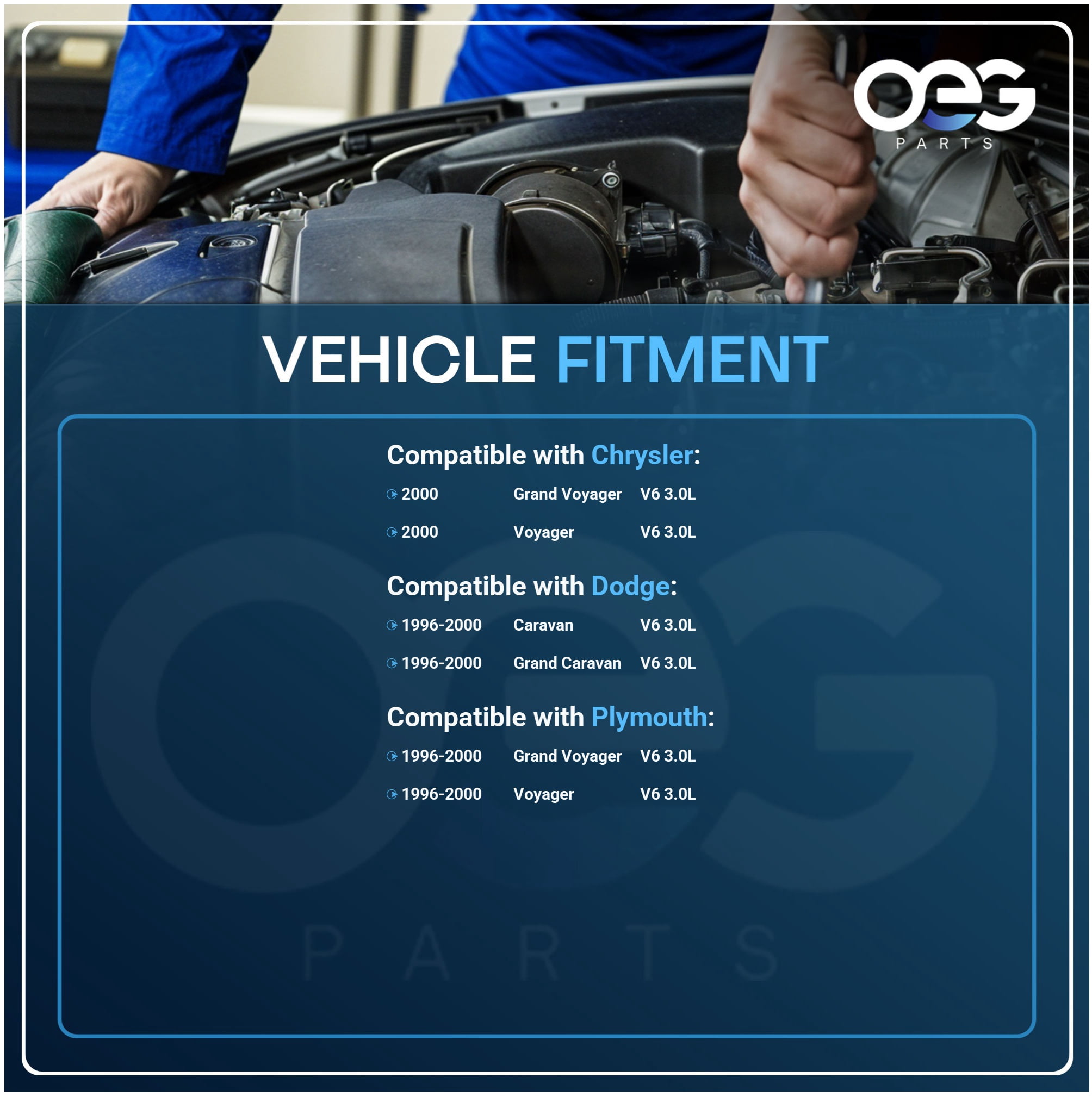 OEG Parts New Distributor Replacement For 1996 1997 1998 1999 2000 Chrysler Vans Voyager, Dodge Caravan Grand Caravan, Plymouth Voyager 3.0 V6, Replaces MD305060