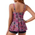 thumbnail image 5 of Women's Tankini Bathing Suits Two-Piece Tummy Control Swim Dress High Waist Printing Padded Swimsuits with Boyshorts, 5 of 5