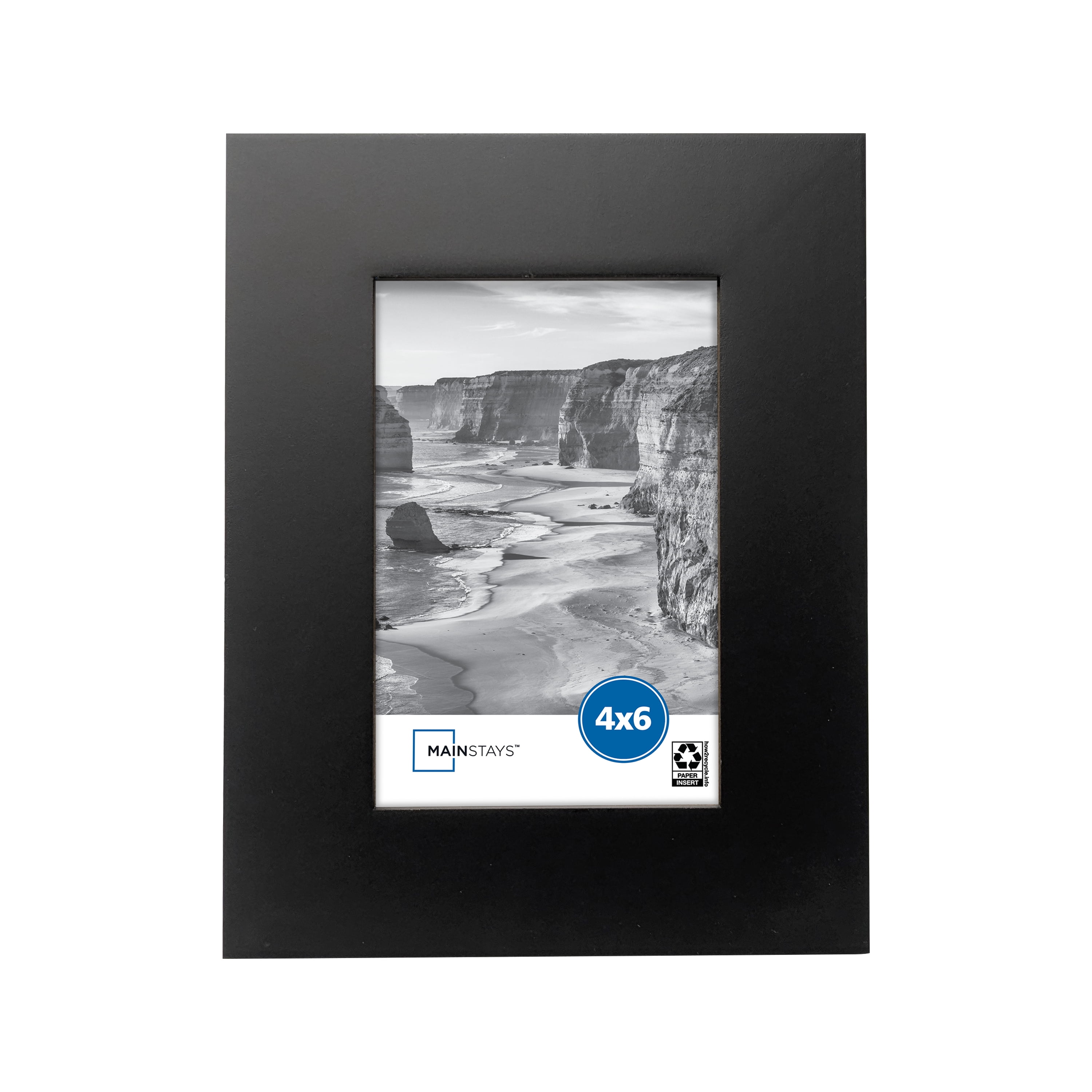 Mainstays 4" x 6" Black Gallery Wall Picture Frames with 1.5" Profile, Set of 4