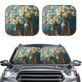 thumbnail image 2 of Zufioo Delicate White Daisy Jars Print Folding Car Windshield Sun Visor, Anti-ultraviolet Sun Visor, Suitable for Trucks, Vans Car Accessories-Small, 2 of 6