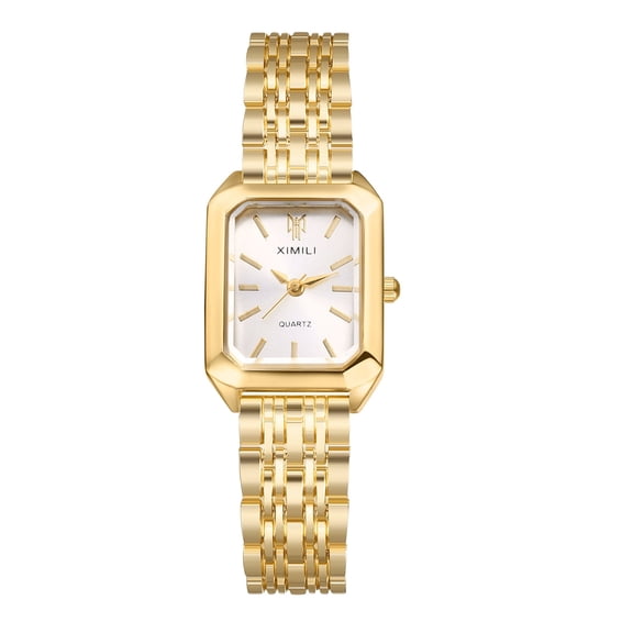 Avaner Square Watches for Women, Gold Stainless Steel Bracelet Ladies Small Face Watches, Dainty Women's Compact Elegant Wrist Watches