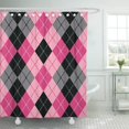 thumbnail image 1 of ABPHQTO Cortina de ducha de poliéster agrupada Argyle en rosa y negro sin costuras 152x180 cm ABPHQTO PKNMT60x72Shower-1554, 1 of 2