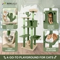 thumbnail image 4 of CAPHAUS Cactus Cat Tree for Indoor Cats, Cute 70-Inch Cat Climbing Play Tower with Top Perch for Large Cats Kittens, Multi-Level Cat Activity Tree with Scratching Posts, Hammock, Cat Cave Condo, 4 of 8