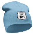 thumbnail image 4 of Route US 101 Sign Embroidered 8 Inch Short Beanie - Lt Blue OSFM, 4 of 5