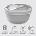 thumbnail image 3 of wqlpp-Salad - Stackable Lunch Container with Large 54-oz Salad Bowl, 4-Compartment Bento-Style Tray for Toppings, 3-oz Sauce Container for Dressings, Built-in Reusable Fork & BPA-Free (Gray), 3 of 4