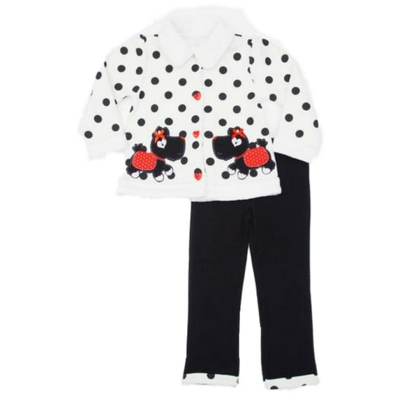 Young Hearts Infant Girls 2 PC Set Black Scottie Dog Jacket Leggings 24m