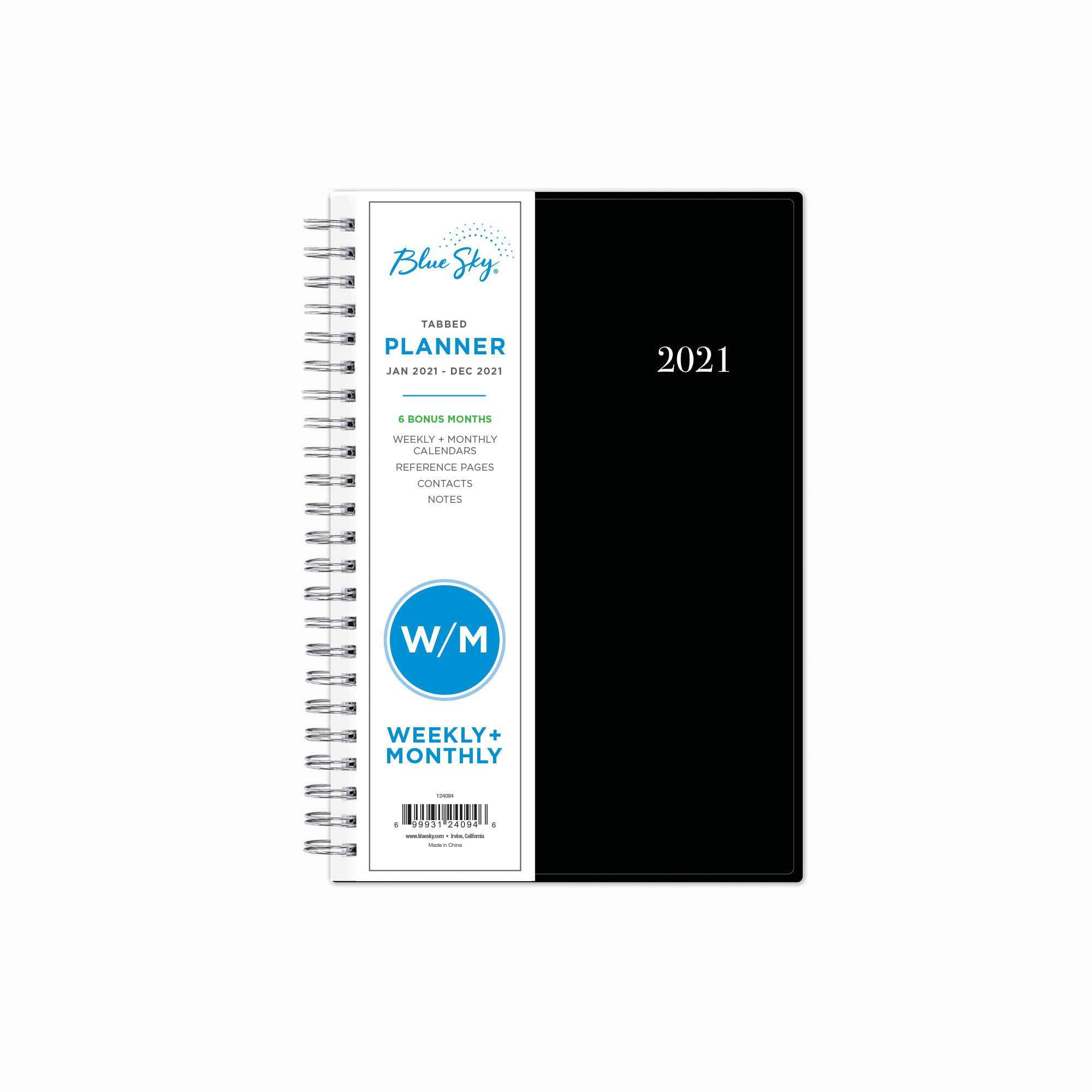 Flexible Cover Blue Sky 2021 Weekly & Monthly Planner Twin-Wire Binding Standard-1 Pack 124093 Enterprise 8.5 x 11 