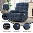 thumbnail image 4 of Manual Recliner Chair with Heat and Vibrating Massage for Adults, Soft Chenille Rocking Recliner Chair with Swivel and 2 Cup Holders, Heavy Duty Reclining Chair with Side Pocket for Living Room, Blue, 4 of 8