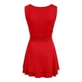 thumbnail image 6 of GEWSEY Womens Square Neck Party Dress Ruffle Hem Ruched Waist Short Mini Dresses Red, S, 6 of 6