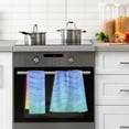 thumbnail image 5 of GZHJMY Romantic Rainbow Tie Dye Cotton Towels Set 2 Pcs Absorbent Hand Towel Face Towels Kitchen Towels Bath Towels for Bathroom Laundry Room Kitchen 16 x 28 Inches, 5 of 7